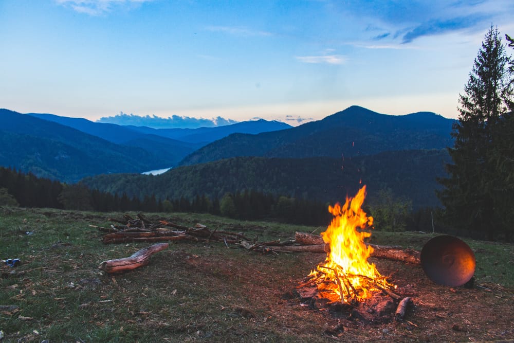 campfires when camping a perfect for cooking and keeping warm in the mountains 